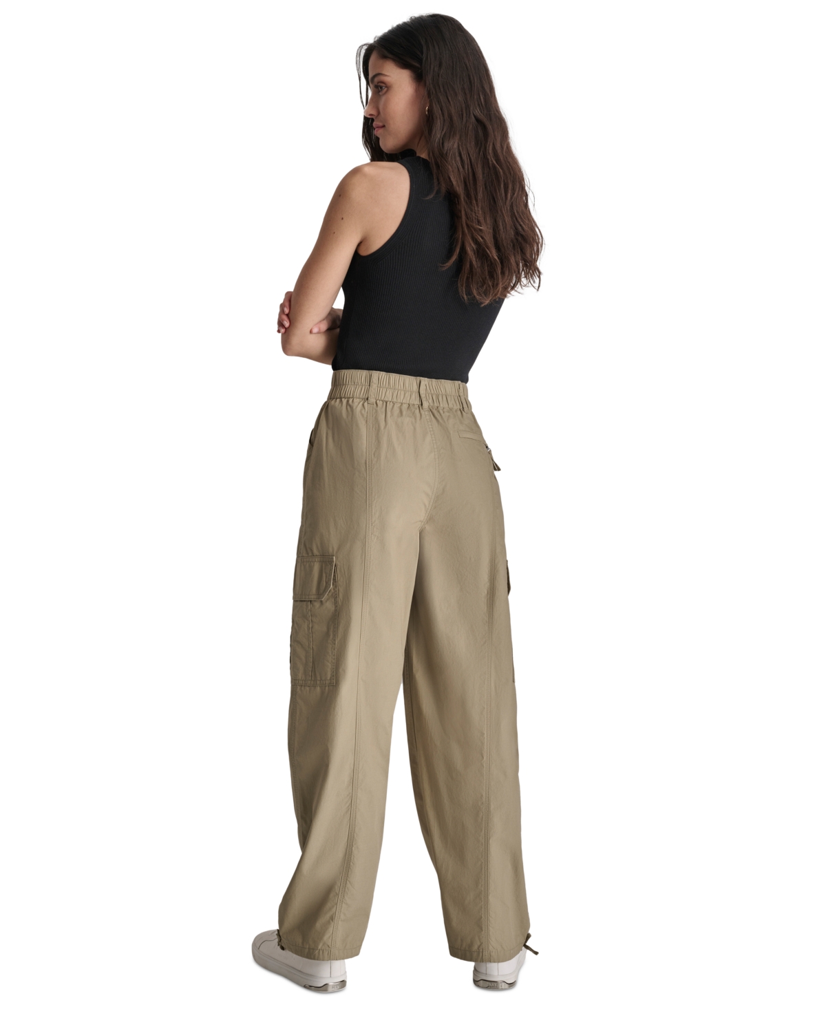 Dkny Jeans Women's Straight-Leg High-Waist Adjustable-Cuff Cargo Pants - Gi6 - Lght Fatigue
