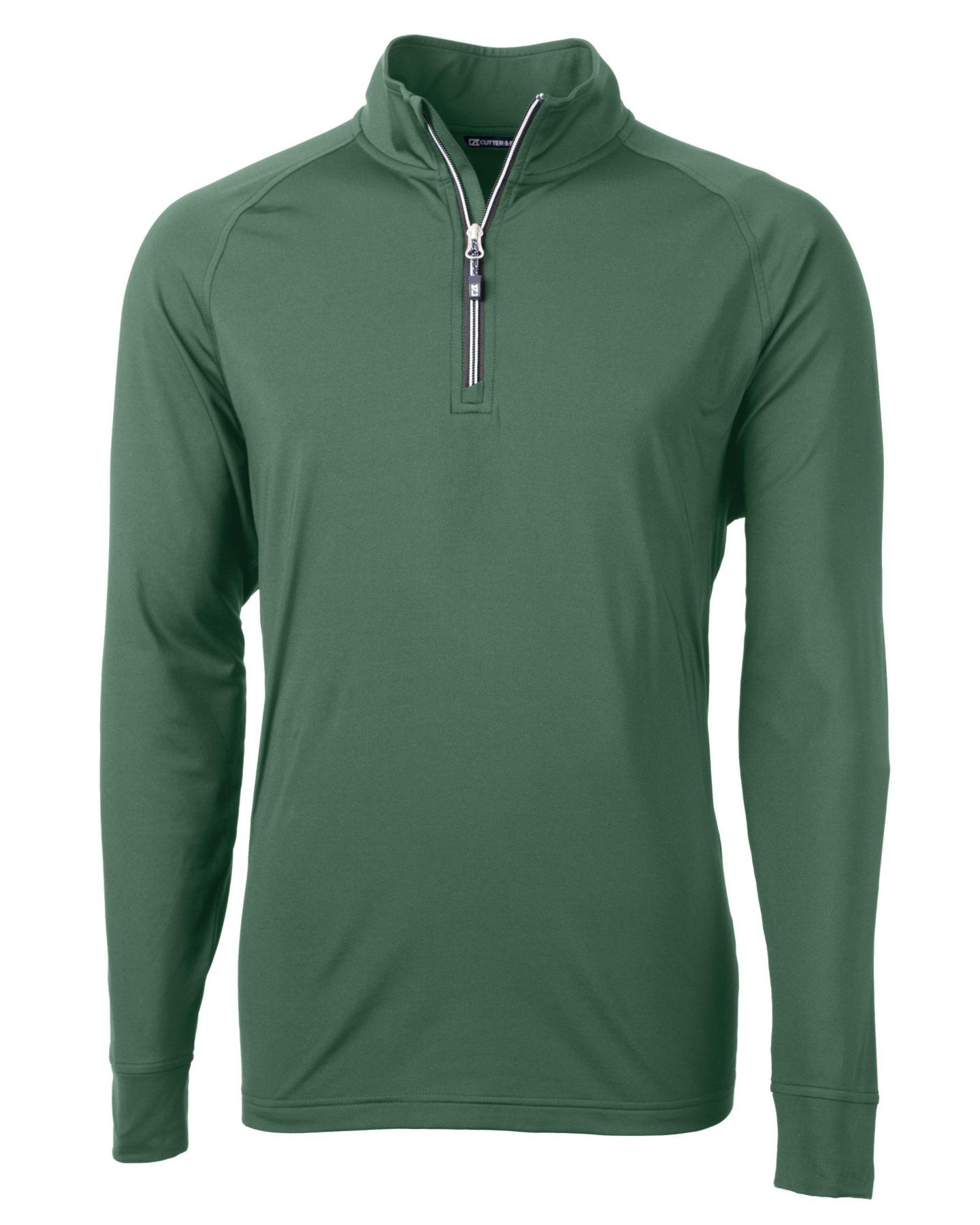 Мужская куртка Cutter & Buck Adapt Eco Knit Stretch Quarter Zip Pullover, цвет: Тёмно-зелёный — фото 2