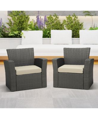 Outdoor Patio Seat Cushions Without Welt Set of 2, 20" x 19"