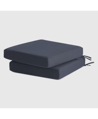 Set of 2 20" x 19" Outdoor Patio Seat Cushions Without Welt