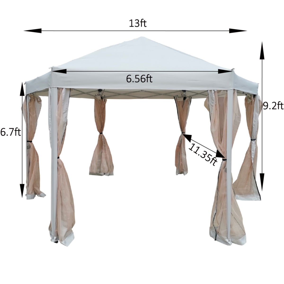 Streamdale Furniture 13 Ft. W X 13 Ft. D X 9.2FT Pop-Up Gazebo Tent Outdoor Canopy