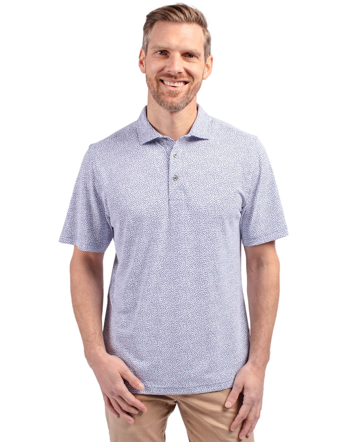 Cutter & Buck Big & Tall Virtue Eco Pique Botanical Print Recycled Polo Shirt