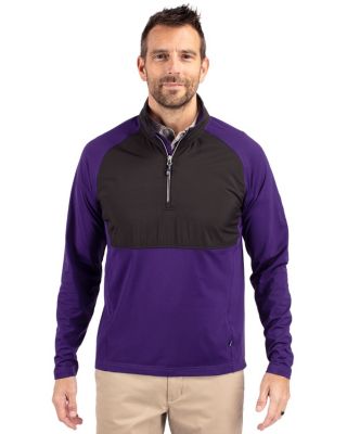 Men's Cutter and Buck Adapt Stretch Knit Hybrid Long Sleeve Quarter Zip