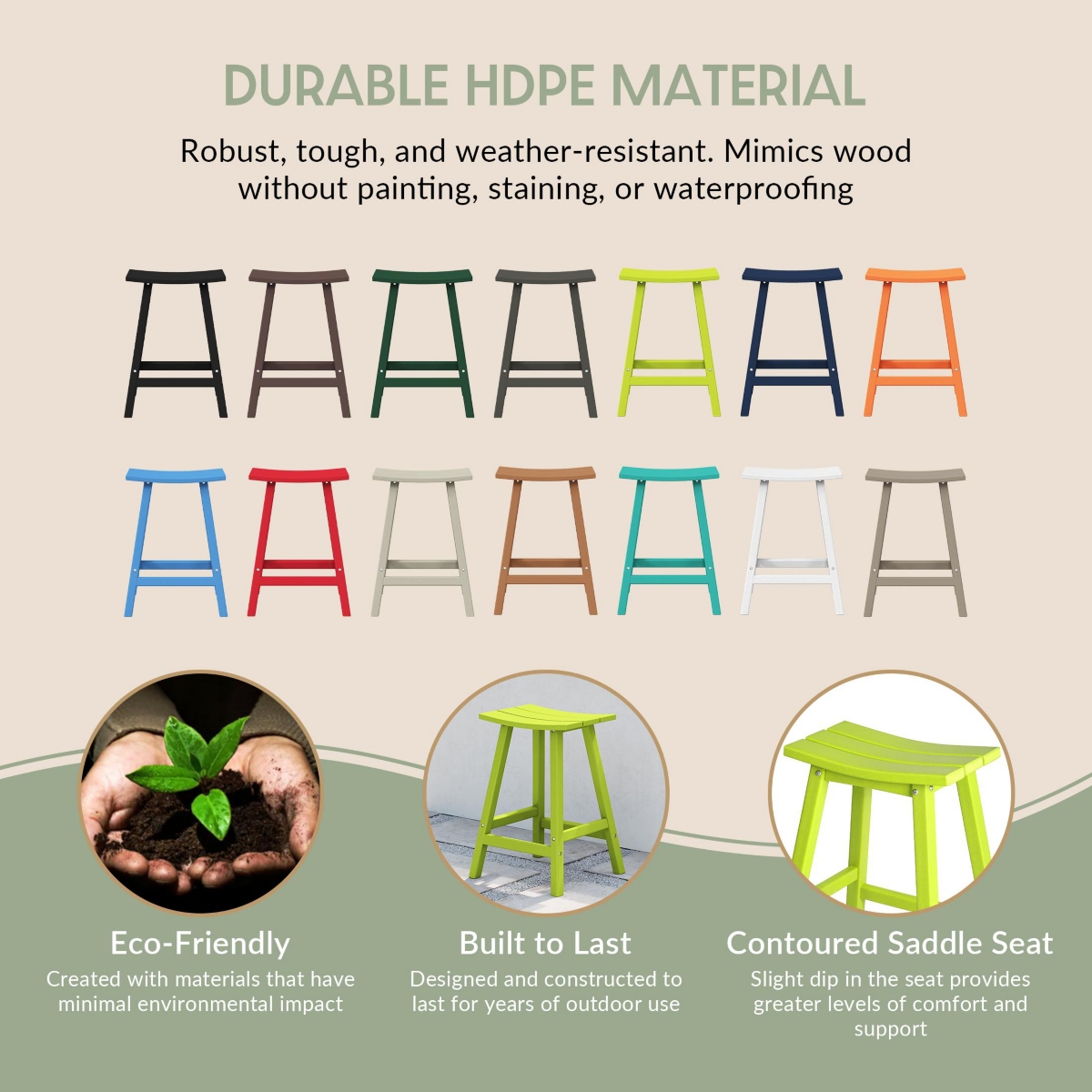 WestinTrends Outdoor Patio Adirondack Counter Height Stool Chair Set of 2