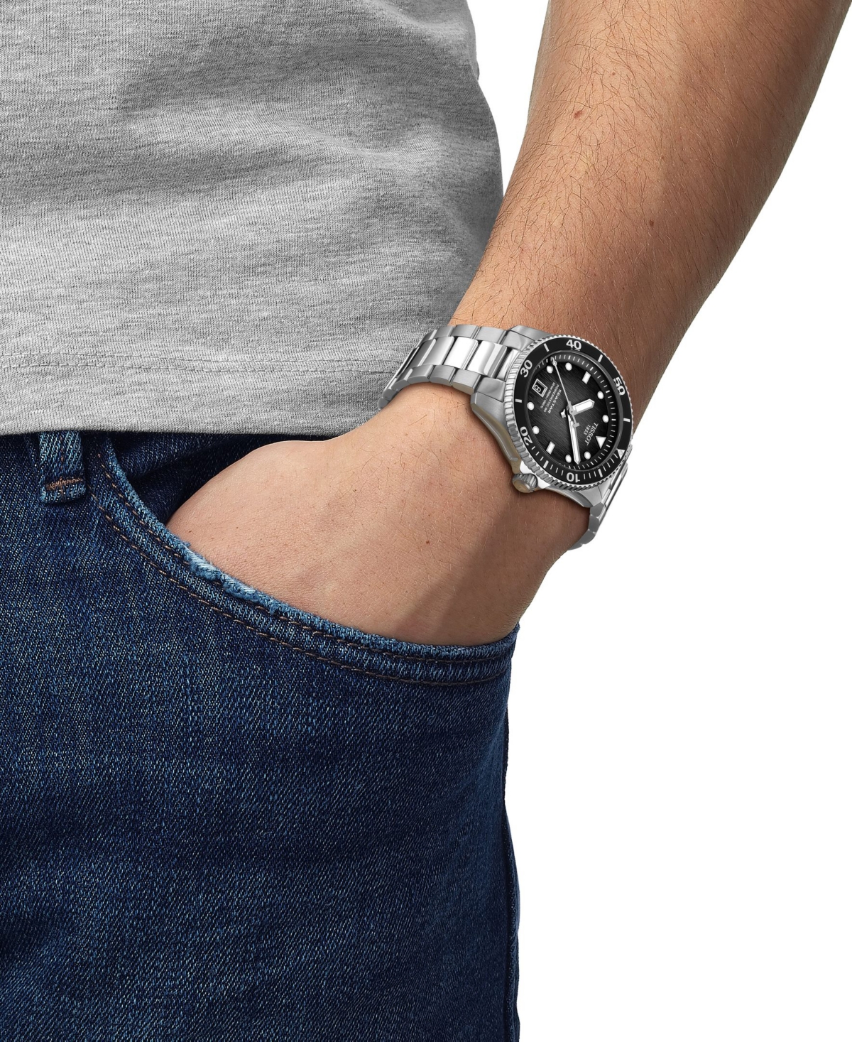 Tissot Men's Swiss Automatic Seastar 1000 Powermatic 80 Stainless Steel Bracelet Watch 40mm In No Color