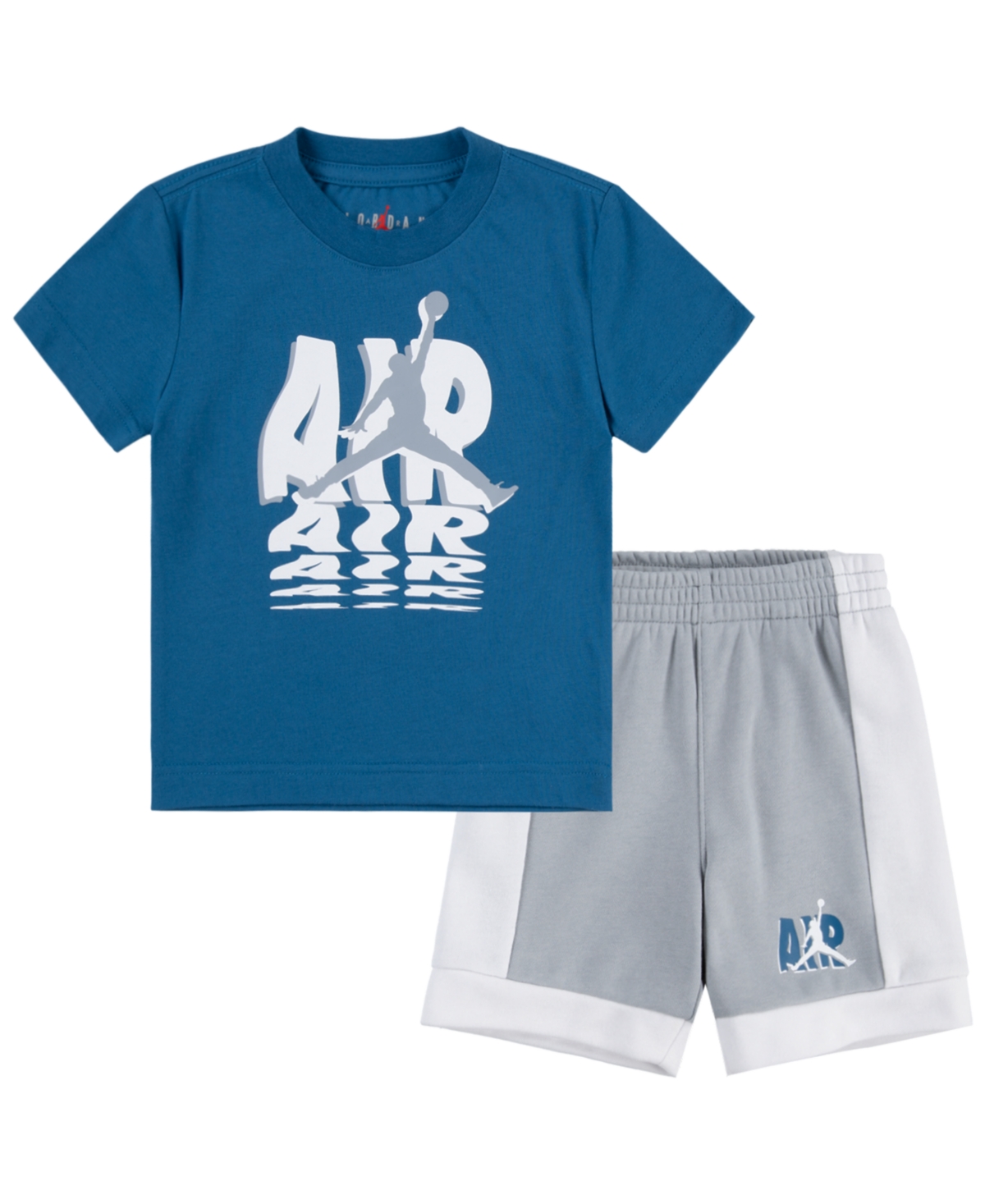 Shop Jordan Little Boys Galaxy Tee And Shorts Set In Wolf Gray