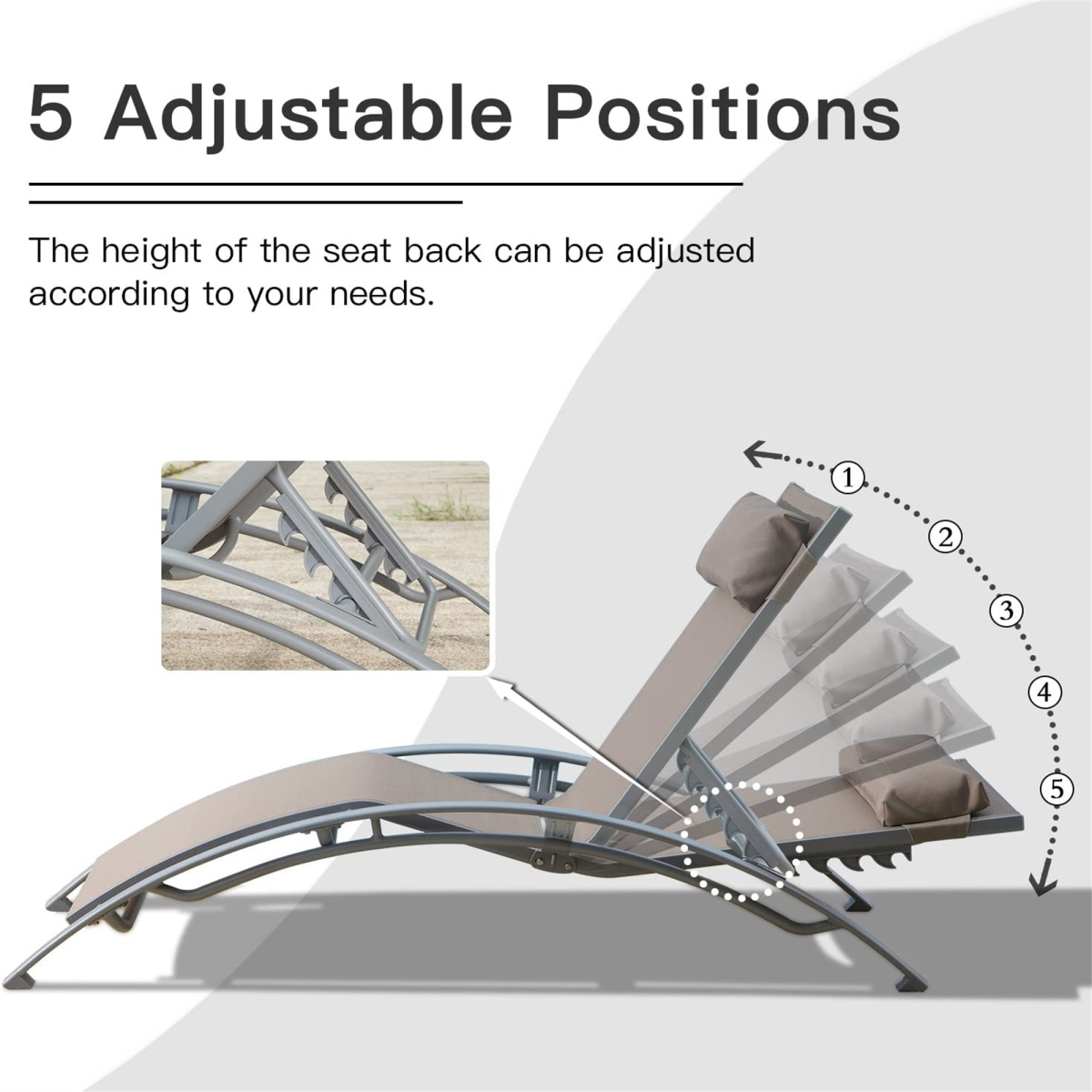 Simplie Fun Khaki Outdoor Chaise Lounge Set - 2 Chairs