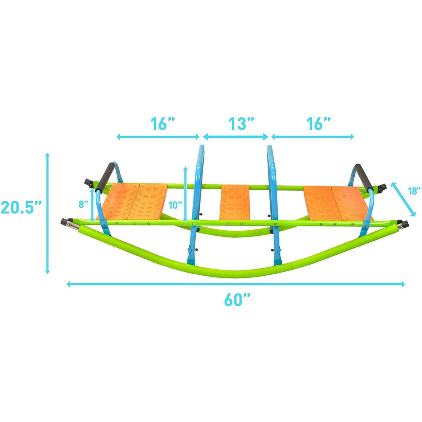 Детская игрушка Streamdale Furniture Rocker Seesaw Steel Pipe 3-Seat Playground Equipment, Ages 2+, цвет: Зелёный — фото 8