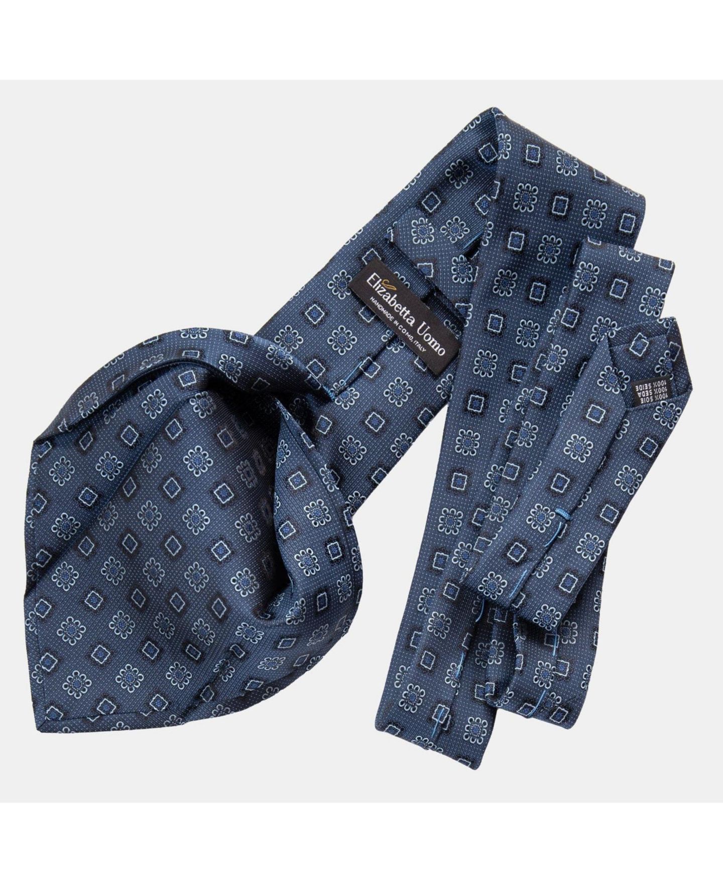 Мужские галстуки Elizabetta Trento - Silk Jacquard Tie for Men, цвет: Синий — фото 6