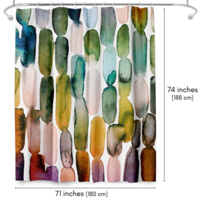 71x74 Abstract Shower Curtain - Watercolor Strokes by Lisa Nohren