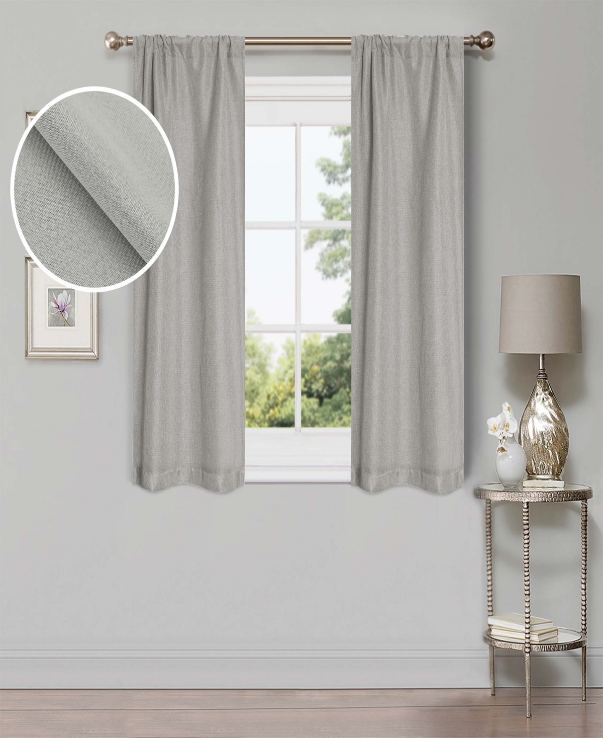 Linen-Inspired Classic Room Darkening Modern Fade Resistant 2-Piece Curtain Set with Rod Pocket, 26" X 63" - Acorn