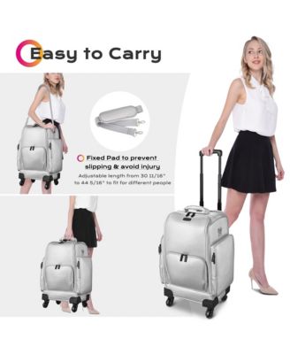 Soft Sided Rolling Makeup Train Case Cosmetic Organizer Travel Trolley