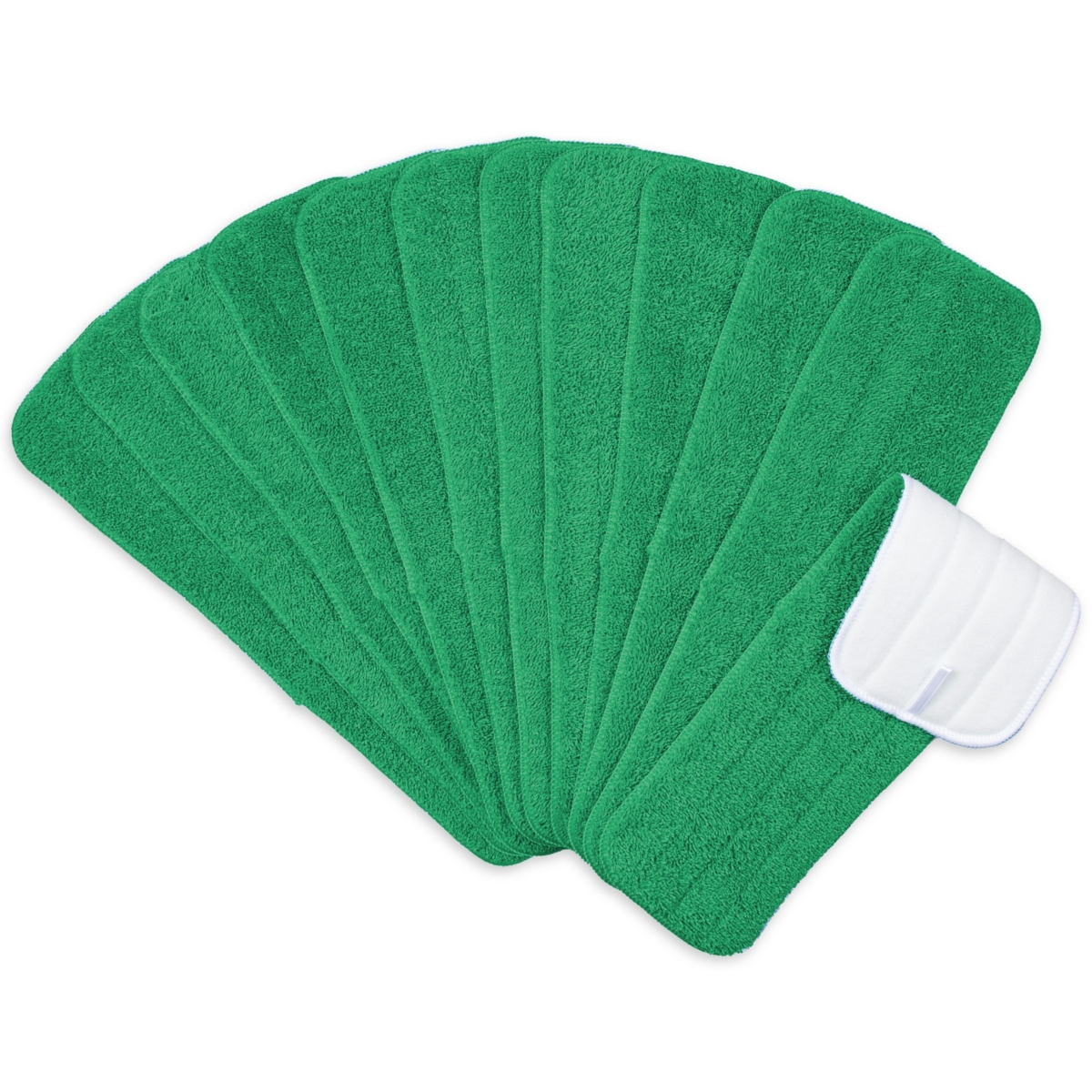 Arkwright Economy Microfiber Flat Wet Mop Pad Refills (12 Pack) - 18", Color Options - Green
