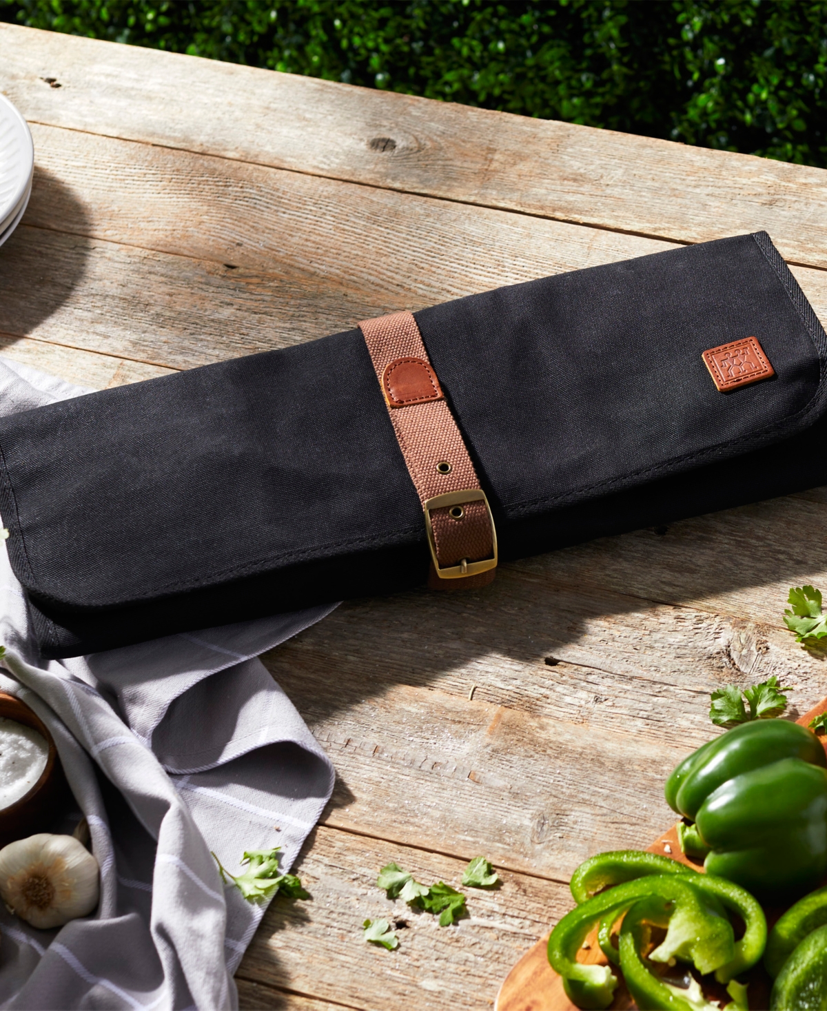 ZWILLING BBQ CHEF'S BLACK WAXED CANVAS TOOL STORAGE WRAP 
