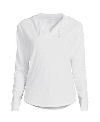 Women's Long Sleeve Slub Hooded Popover