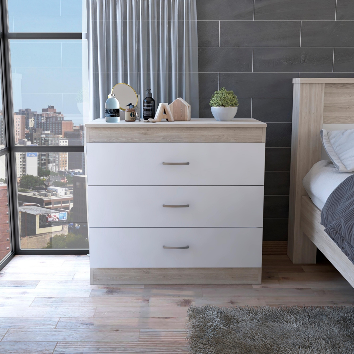 Bethage 3-Drawer Dresser White - White