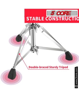 Drum Throne Padded Guitar Stool Swivel Height Adjustable Ergonomic Music Chair For Adults And Kids w Anti Slip Rubber Feet - DS CH WH SDL HD