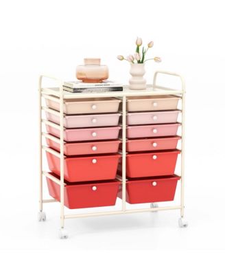 12 Drawers Rolling Cart Storage Scrapbook Paper Studio