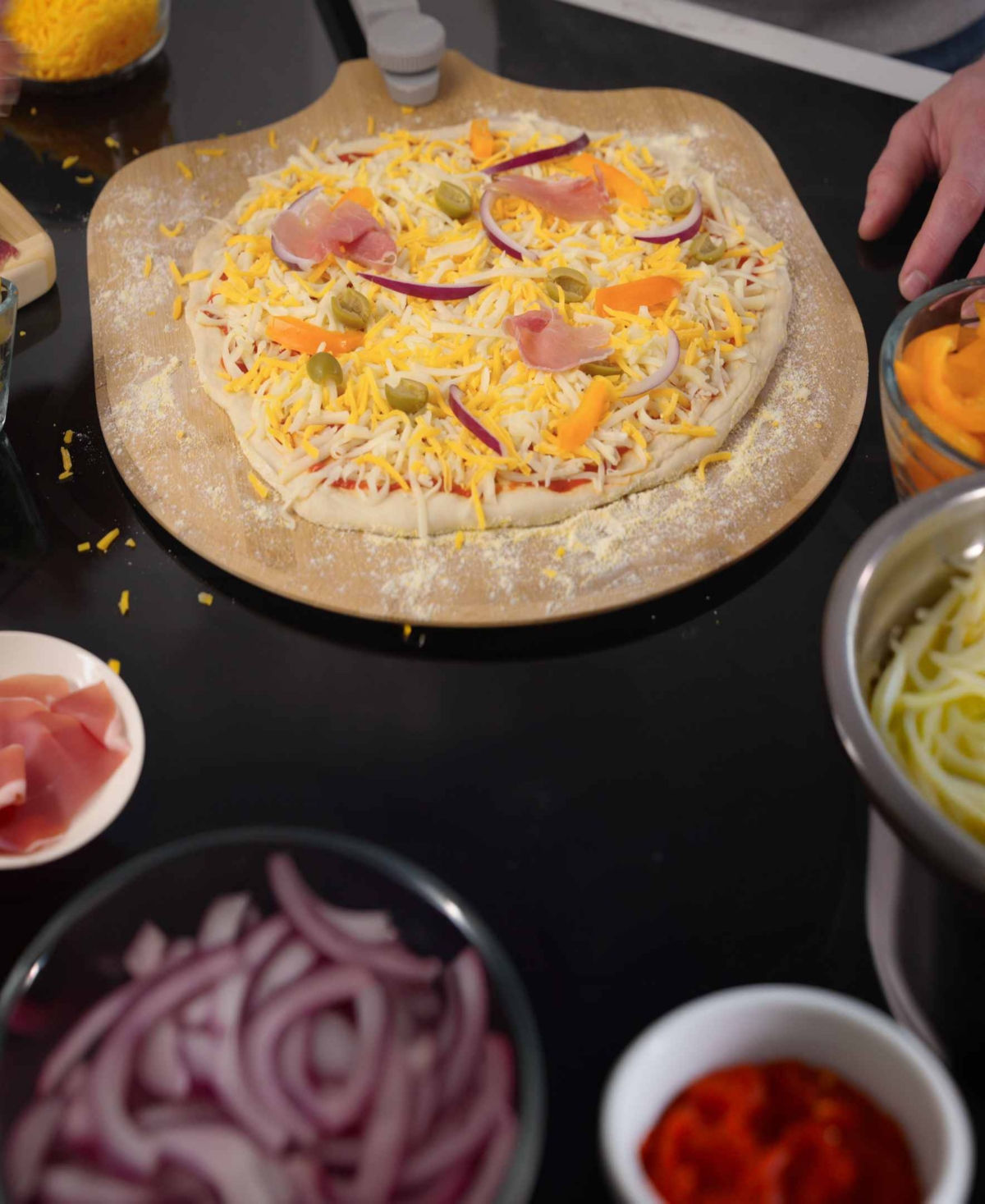 Old Stone 12 X 14 Inch Real Bamboo Pizza Peel With Folding Handle Is Moisture Resistant And Has An Easy-glide  In Natural
