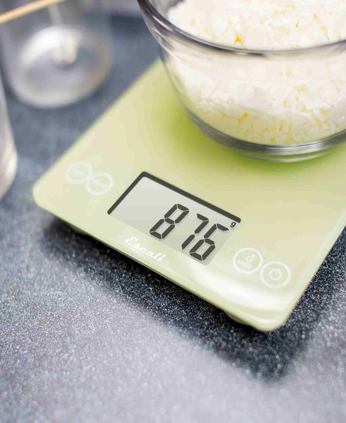Escali Arti Classic Up To 15lbs. Glass Digital Kitchen Scale And 50% Larger Display In Green