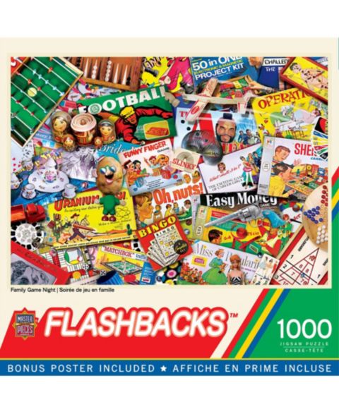 Детский пазл MasterPieces Puzzles Flashbacks Adult 1000-Piece Jigsaw Puzzle, Ages 10+, цвет: Разноцветный