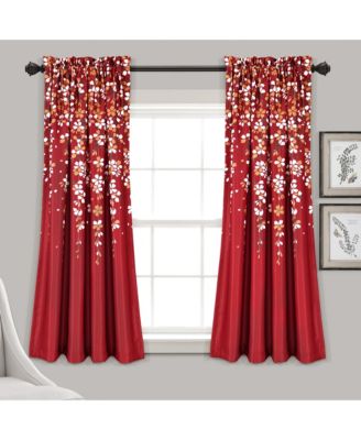 Weeping Flower Light Filtering Window Curtain Panels