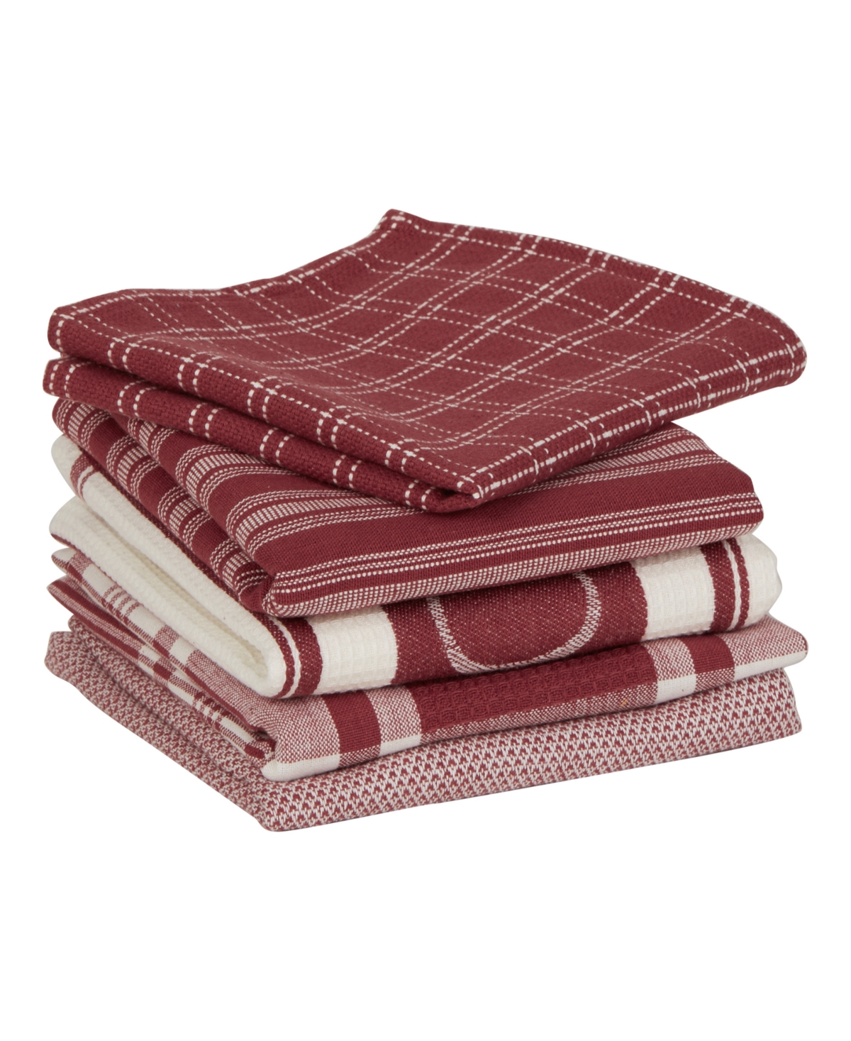 Design Imports Everyday Collection Foodie Kitchen Set, Dishtowel Dishcloth, Barn Red, 5 Piece In Barn Red