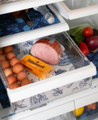 Fridge Liner Collection Non-Adhesive, Cut to Fit, 12x24", Nautical Blue Market, 6 Piece