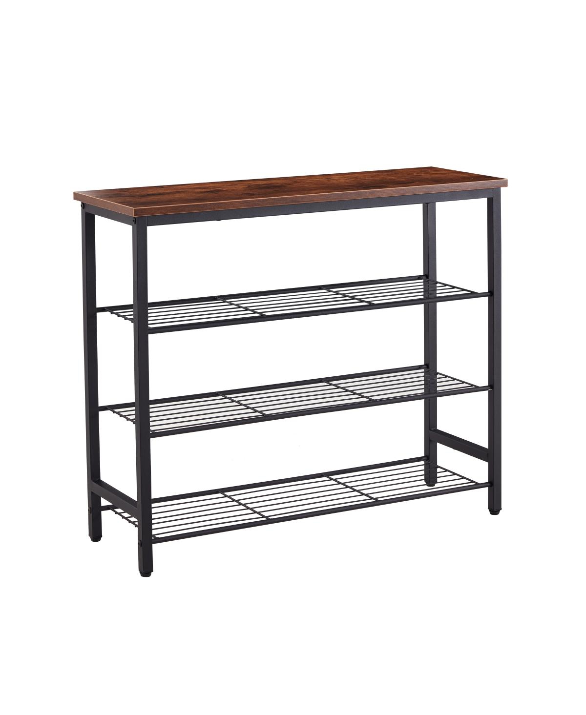 Simplie Fun 4-Tier Metal Shoe Rack, Modern Multifunctional Shoe Storage Shelf with Mdf Top Board, pc per carton