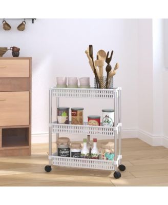 Storage Trolley Silver and White