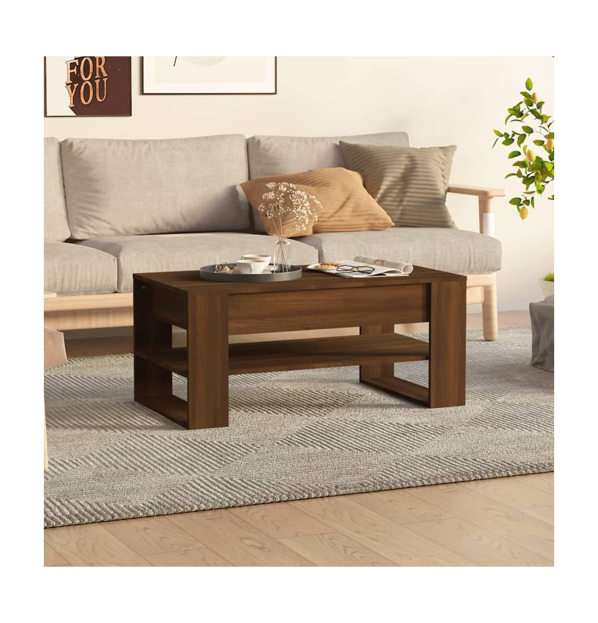 vidaXL Coffee Table Brown Oak 40.2
