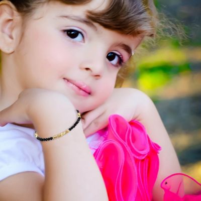 14k Gold Plated Bracelet With Colored Beads in Pattern