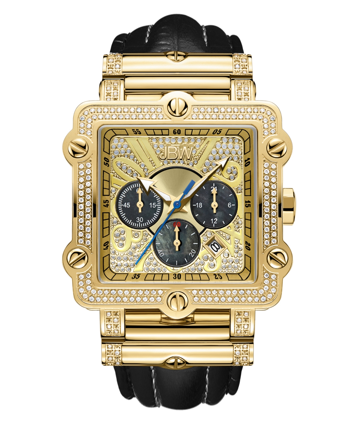 Men's Phantom Diamond (1 ct.t.w.) 18k Gold Plated Stainless Steel Watch - Gold
