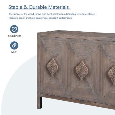 Carved Flower Door Handle for Cabinet, Living Room, Kitchen