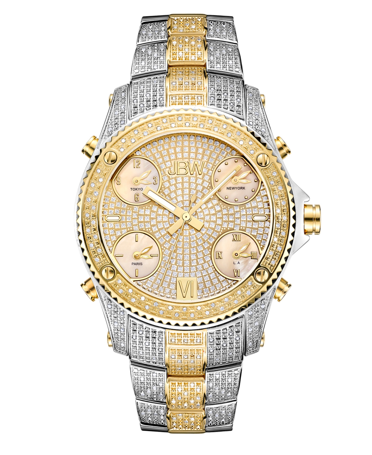 Men's Jet Setter Diamond (2 ct.t.w.) Stainless Steel Watch - Silver