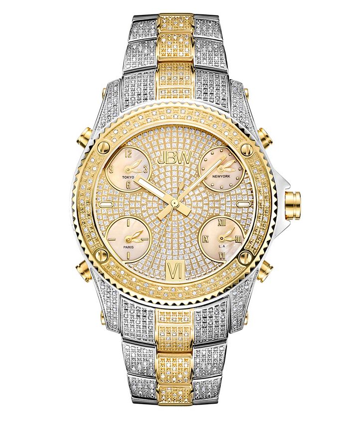 Jbw Men's Jet Setter Diamond (2 ct.t.w.) Stainless Steel Watch - Macy's