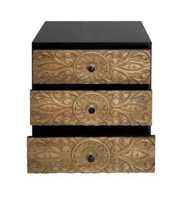 1 Pc Particle Board Adjustable Shelf 3-Drawer Storage Cabinet