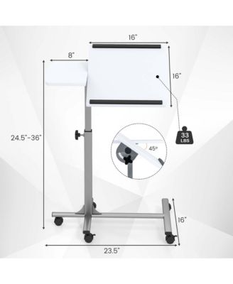Mobile Standing Desk Height Adjustable Sit to Stand Laptop Desk