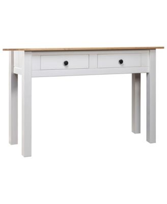 Console Table White 43.3"x15.7"x28.3" Solid Pine Wood Panama Range