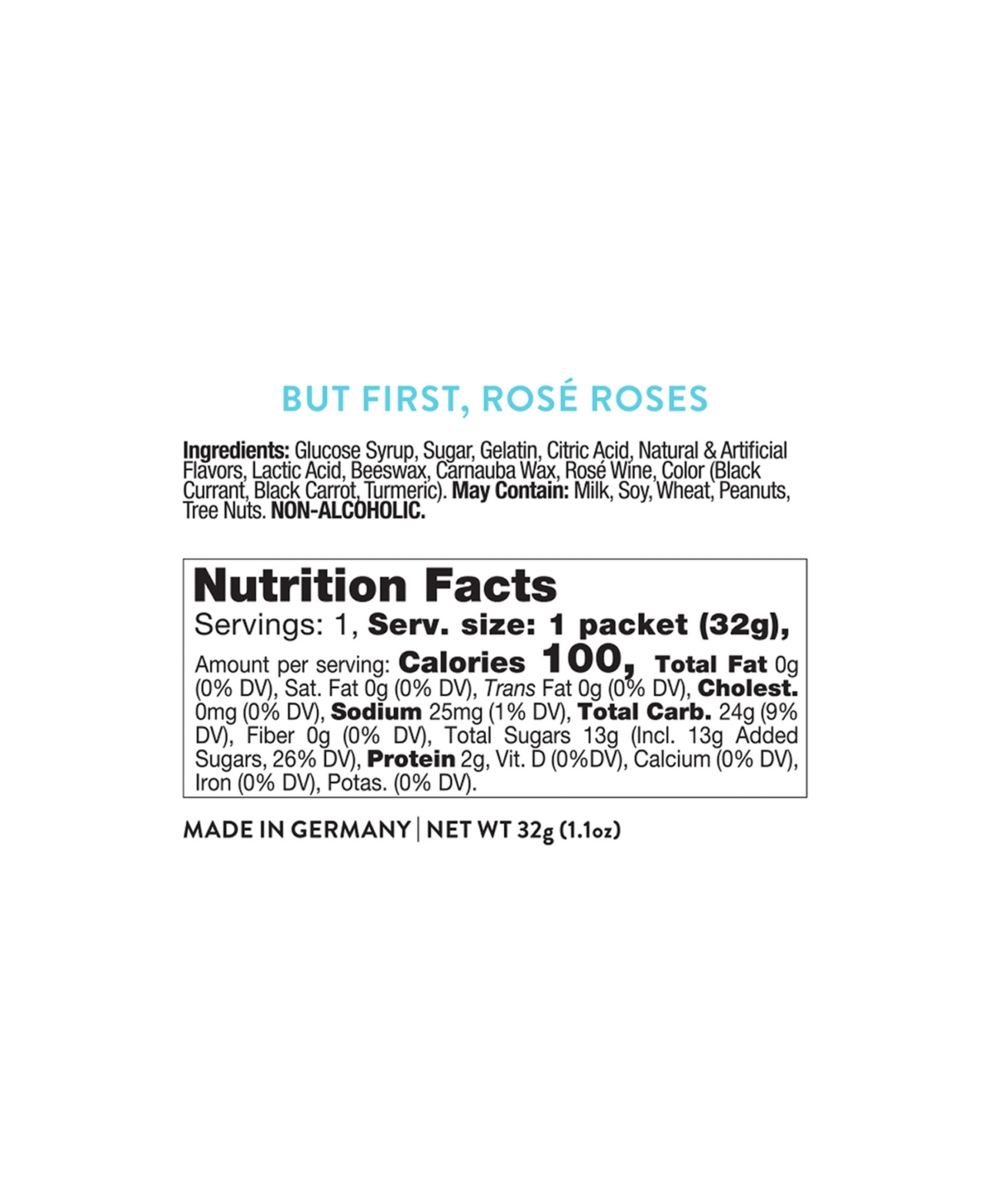 Sugarfina But First, Rose Roses Candy Taster Party Pack, 24 Pack In Blue