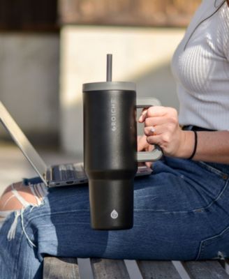 40oz Insulated Tumbler with Straw and Handle, 2pk