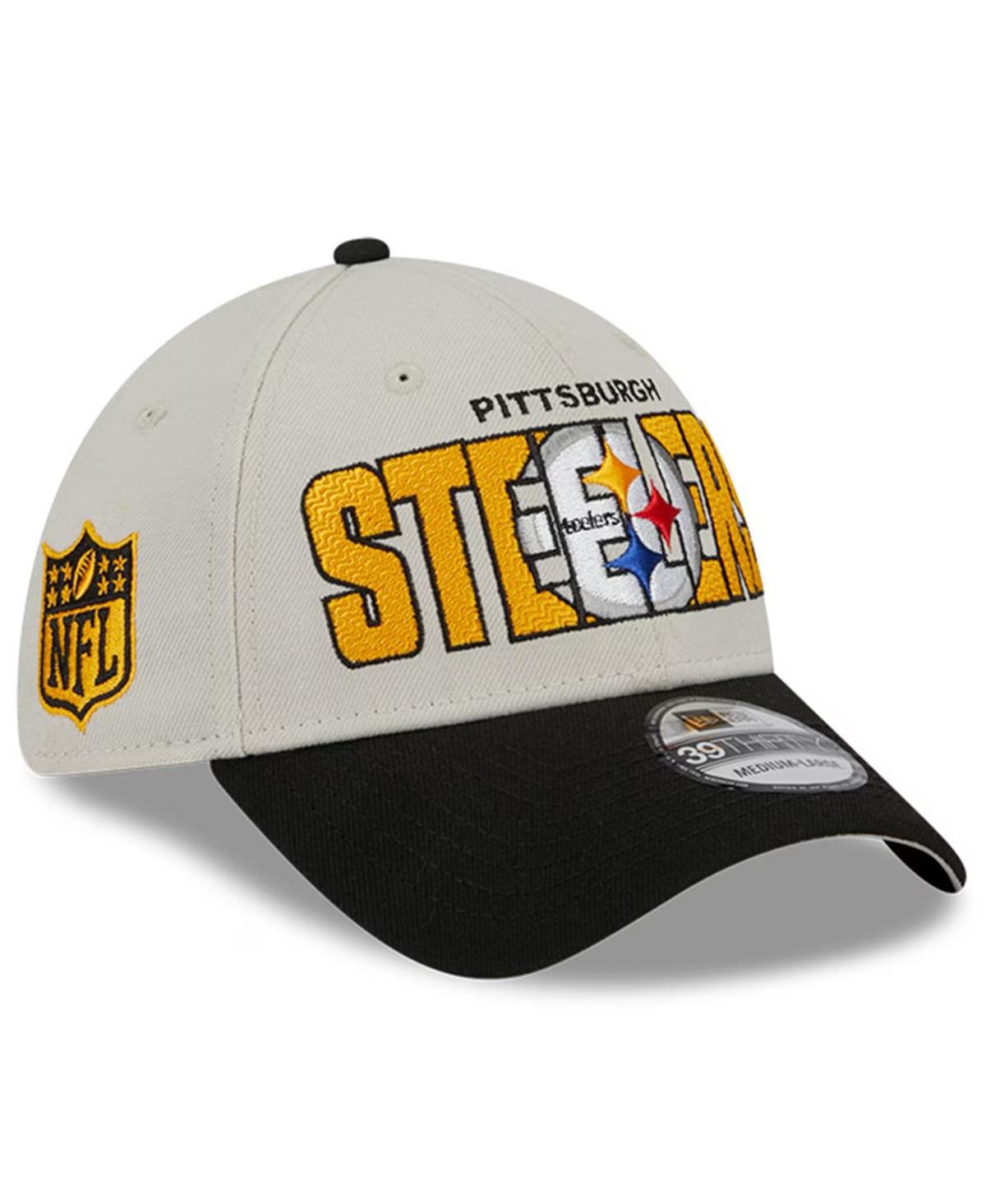 Men's Stone/Black Pittsburgh Steelers 2023 Nfl Draft 39THIRTY Flex Hat - Stone, Black