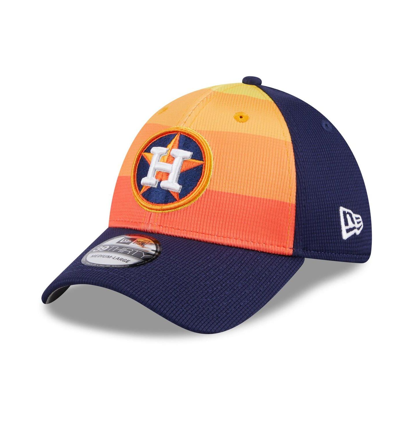 Мужская кепка New Era Orange Houston Astros 2024 Batting Practice 39THIRTY Flex Hat — фото 1