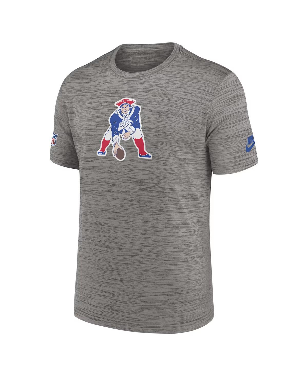 Nike Men'sNew England Patriots 2023 Sideline Alternate Logo Performance T-Shirt - Heather Charcoal