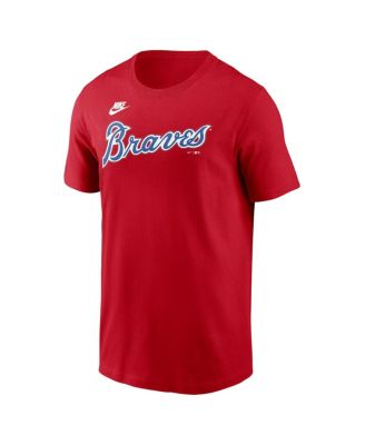 Men's Red Atlanta Braves Cooperstown Wordmark T-Shirt