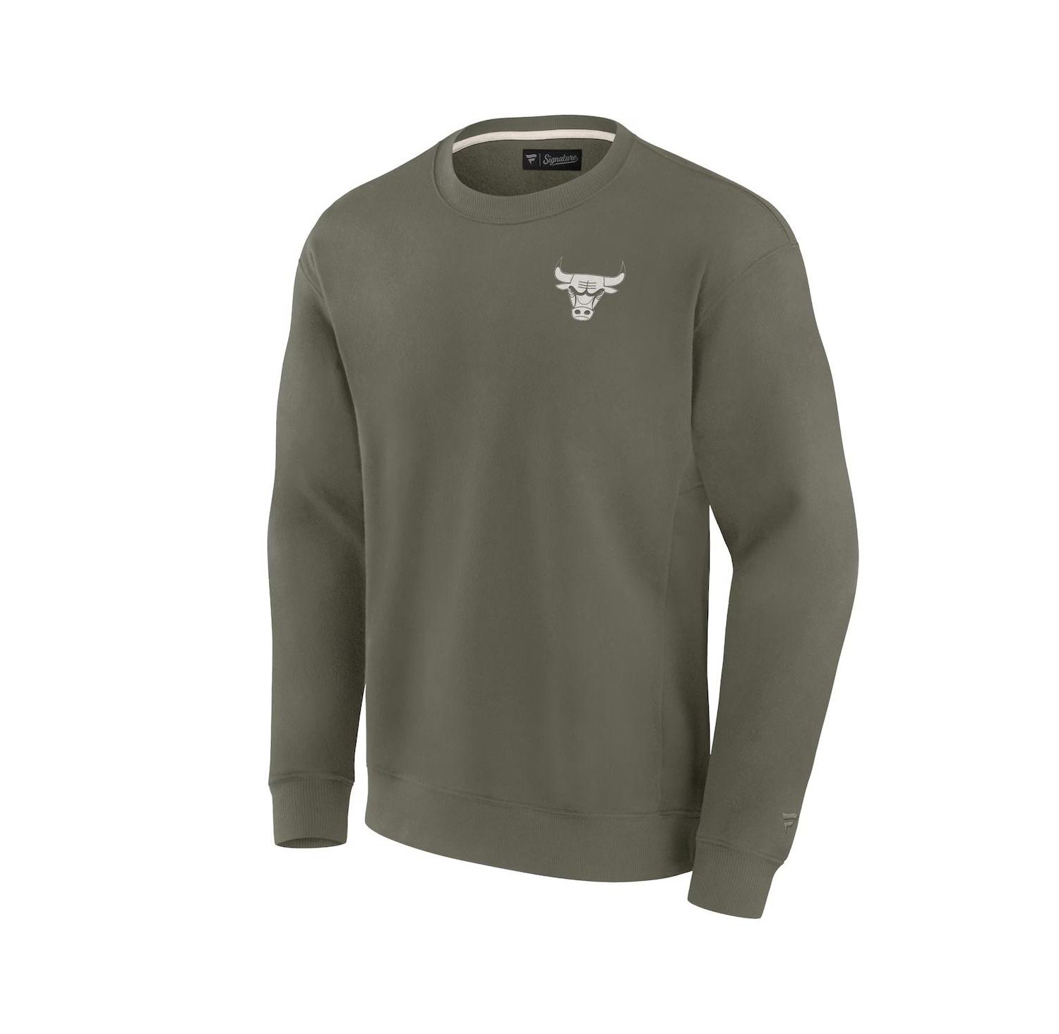 Men's and Women's Olive Chicago Bulls Super Soft Pullover Crew Sweatshirt