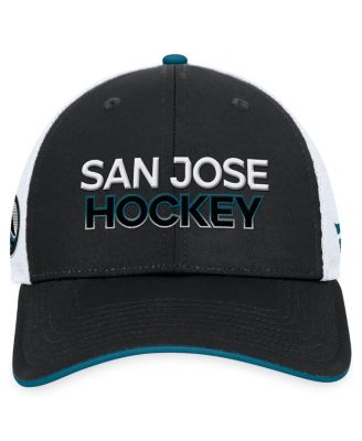 Black San Jose Sharks Alternate Authentic Pro Rink Trucker Adjustable Hat