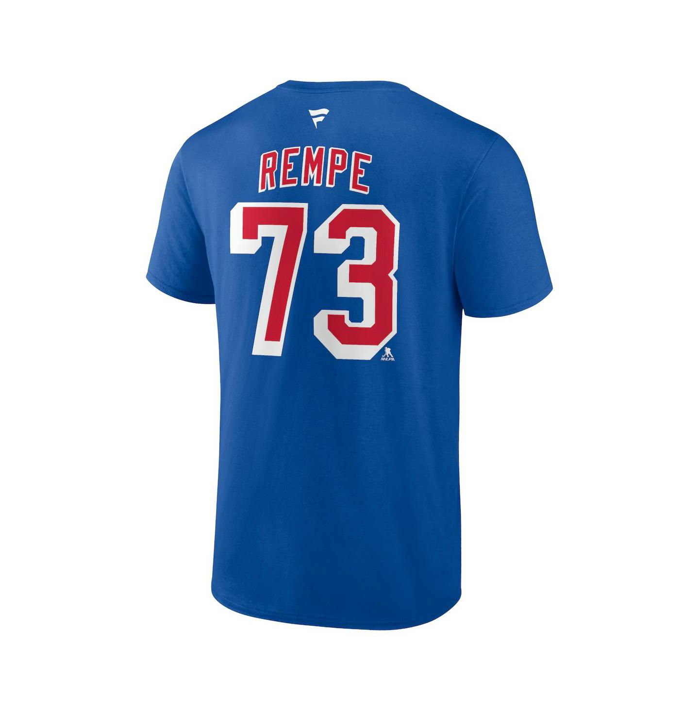 Мужская футболка Fanatics Matt Rempe Blue New York Rangers Authentic Stack Name & Number — фото 3
