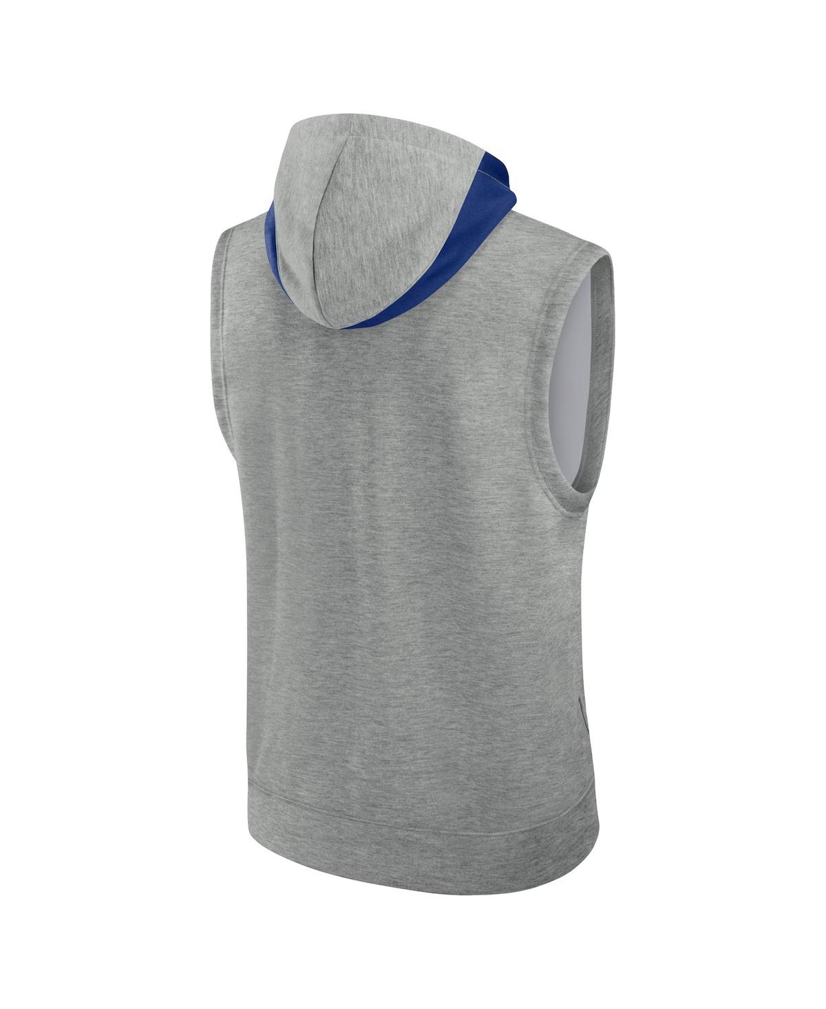 Nike Men'sChicago Cubs Authentic Collection Early Work Performance Sleeveless Pullover Hoodie - Heather Gray, Royal