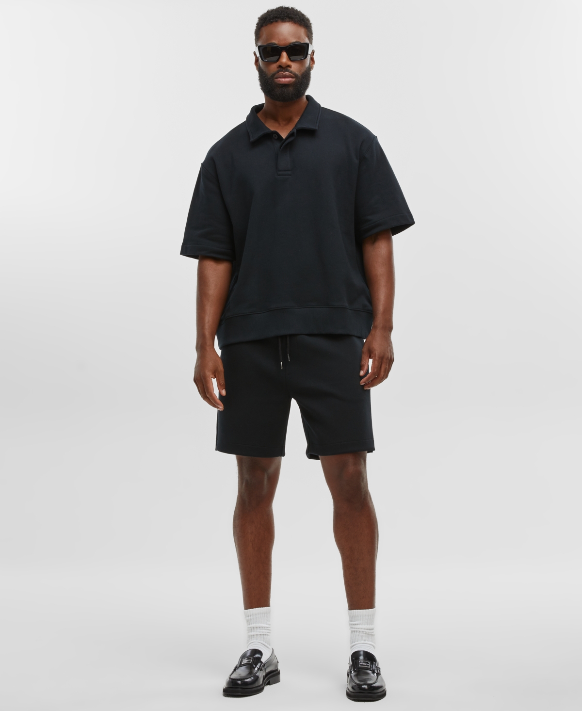 Mode Of One Men's Regular-fit Pull-on Track Shorts, Created For Macy's In Deep Black